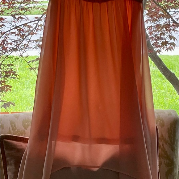 Womens Peach Dress Hi Low Sz Medium A.gain - Picture 2 of 8